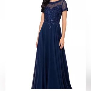 Xscape Navy Mother of Bride/Groom gown Size 12   Was $299 *NEW W/TAGS